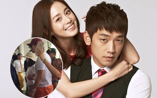 Bi Rain nắm chặt tay Kim Tae Hee khi bị fan đeo bám không rời