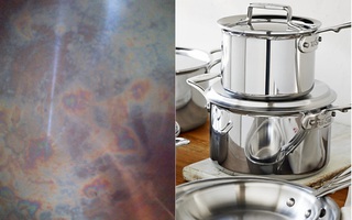 Nếu vết ố cầu vồng trên nồi chảo inox khiến bạn khó chịu, hãy thử ngâm chúng với thứ này, 10 phút là bóng loáng