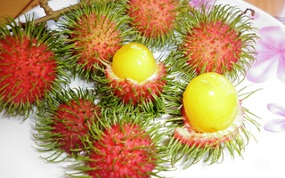 Quả chôm chôm ruột vàng như lòng đỏ trứng gà