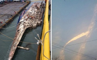 Ngay trong quá trình trục vớt phà Sewol, điều kỳ diệu đã xuất hiện trên bầu trời Hàn Quốc