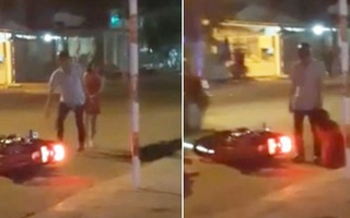 Clip: Cô gái trẻ gào khóc, quỳ xuống van xin vì bị người yêu chửi mắng giữa đường phố