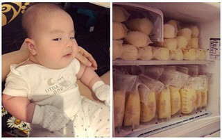 Huyền Baby khoe biểu cảm siêu đáng yêu của con trai nhỏ cùng “kho vàng” trong tủ lạnh