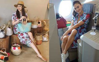 Ngay cả HHHV Thế giới Pia cũng "lùi bước" trước Tăng Thanh Hà khi cả hai diện chung một mẫu váy của Zara