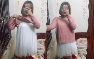 Khi bạn chân ngắn nhưng cứ thích mặc váy dài miên man, đây là chiêu có thể thử để "ăn gian" một tí