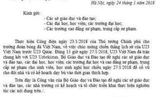 Cảnh báo giả mạo công văn của Bộ GD&ĐT cho học sinh nghỉ học cổ vũ bóng đá