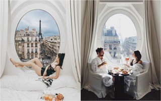 Căn phòng nơi Ngọc Trinh chụp ảnh ngưng đọng thời gian: góc view đẹp nhất nhì Paris, phải đặt trước cả tháng