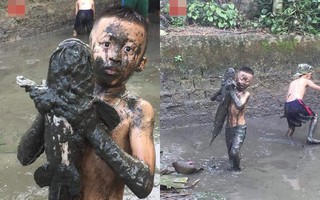 Hình ảnh cậu bé lấm lem bắt cá trê ao làng gợi lại quãng "tuổi thơ dữ dội" trong ký ức thế hệ 8X