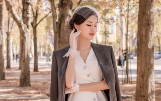 Rò rỉ hình ảnh cưới hiếm hoi chụp tại Pháp cùng chiếc váy cưới 10 nghìn hạt ngọc trai của Á hậu Thanh Tú và chồng U40