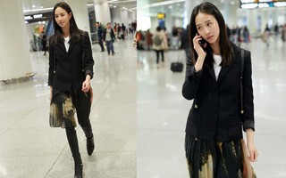 “Chất phát ngất” như Trương Quân Ninh: Diện chân váy xuyên thấu ngoài quần skinny đen và còn đẹp ăn đứt người mẫu