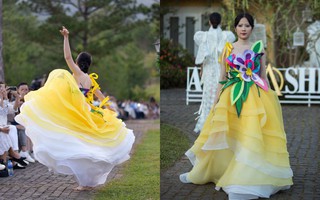 Nam Em xuất hiện đầy khác lạ, đi chân đất catwalk và không ngại nhảy múa giữa trời lạnh 
