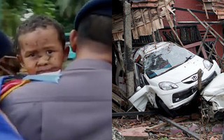 Sóng thần Indonesia: Điều kỳ diệu giữa đống đổ nát khi bé trai 5 tuổi sống sót sau 12 giờ mắc kẹt trong xe hơi