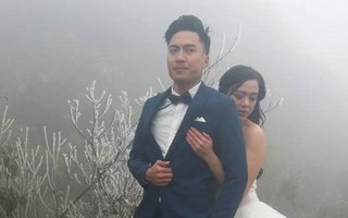 Cặp đôi dũng cảm ăn mặc mong manh chụp ảnh cưới giữa băng tuyết Ô Quý Hồ
