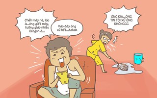Tranh vui: Những tình thế mà bạn chỉ muốn nói: "Chồng là ai, vợ không biết, chồng đi ra đi"
