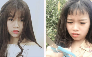 Tự tay cắt tóc mái đi chơi Tết, cô gái bật khóc khi nhìn thành quả qua gương