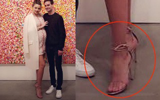 Bụng bầu vượt mặt nhưng Miranda Kerr vẫn đi giày cao gót cả tấc, đẹp bất chấp bên chồng