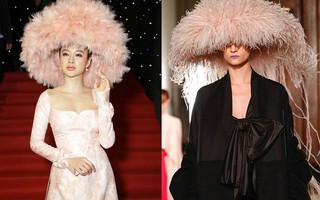 "Chặt chém" thảm đỏ bằng chiếc mũ lông to bự, nhưng ý tưởng này của Angela Phương Trinh lại nhìn quen quá đi thôi