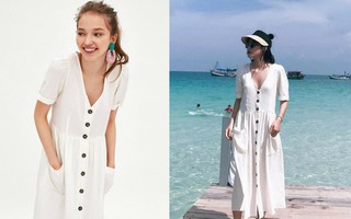 Mẫu váy trắng của Zara đang hot quá, bao cô nàng diện, bao nhãn hàng tung ra thiết kế ăn theo