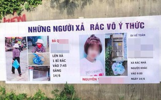Tranh cãi hình ảnh băng rôn "bêu tên chỉ mặt" những người xả rác vô ý thức ở Đắk Lắk
