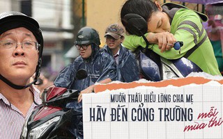 Hình ảnh phụ huynh đội mưa, đội nắng đưa con đi thi: Tự tin nhé con ơi, có bố mẹ làm "hậu phương" đây rồi!