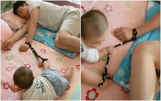 Cách trông con siêu sáng tạo của ông bố trẻ đang trong cơn buồn ngủ khiến người ta không khỏi trầm trồ