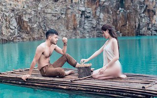 Bất chấp dư luận chỉ trích kịch liệt, Á hậu Thư Dung vẫn thản nhiên đăng tiếp loạt ảnh khoe thân phản cảm ở Tuyệt Tình Cốc Đà Lạt