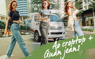 Chính ra không cần đầm xòe điệu đà, Minh Hằng đẹp và chất nhất là khi diện bộ đôi này