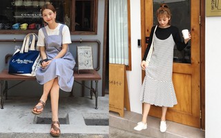 Đừng vội cất những chiếc váy hai dây bởi các nàng có thể diện được muôn kiểu tuyệt xinh trong tiết thu se lạnh