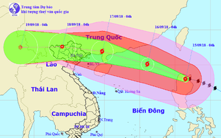 Siêu bão Mangkhut đi vào biển Đông trong chiều nay, với sức gió 150-165km/giờ