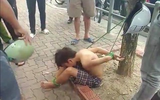 Hà Nội: Hình ảnh cậu bé bị trói chân tay vào gốc cây gây xôn xao