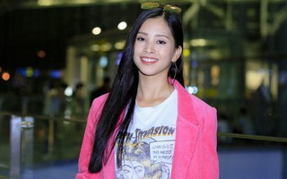 Hoa hậu Tiểu Vy rạng rỡ tại sân bay trước khi lên đường sang Paris dự sự kiện ra mắt ô tô VINFAST