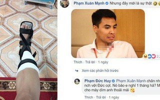 Xuân Mạnh đăng ảnh chân đau, U23 VN lần lượt vào an ủi, riêng Đức Huy phán câu "xanh rờn"