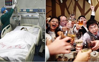 Ăn mừng với họ hàng sau cơn hôn mê, cậu trai trẻ quá xúc động nên hôn mê thêm lần nữa