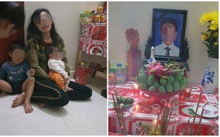 Người vợ ôm con 3 tháng tuổi ngã quỵ trước bàn thờ vọng của chồng, nghi là nạn nhân chết trong xe container ở Anh