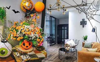 Căn hộ 86m² rực rỡ sắc màu Halloween nhờ bàn tay khéo léo của mẹ trẻ yêu thích cắm hoa ở Hà Nội