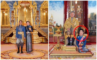 Cung điện phát hành hình ảnh mới của vợ chồng Quốc vương Thái Lan cho thấy sự khác biệt rõ rệt giữa Hoàng hậu và Hoàng quý phi 