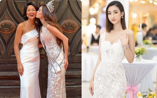 Diện bộ đầm xẻ cao để đáp trả những nghi ngại về nhan sắc, Tân HH Khánh Vân “đụng hàng” cả loạt Bông hậu