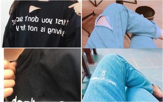 Mua quần áo rách sành điệu để mặc, chị em khóc ròng vì bị phụ huynh nhiệt tình... vá lại hộ