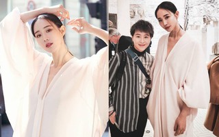 Nếu Trương Quân Ninh không sở hữu nhan sắc hơn người, chưa chắc cô đã chinh phục được mẫu váy bùng nhùng như bao tải này