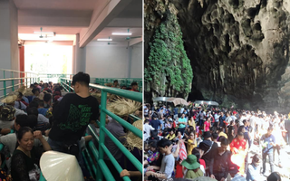 Chùa Hương “thất thủ” ngày mùng 4 Tết, hàng vạn người chen chân chờ cáp treo lên động Hương Tích