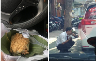 Người tài xế ngồi xổm ăn vội gói xôi bên đường và câu hỏi xót xa: "Lương tháng này bao nhiêu?"
