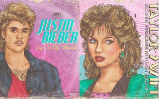 Đưa Taylor Swift, Justin Bieber... cùng loạt sao về quá khứ của những năm 80, bìa album của họ trông sẽ như thế nào?