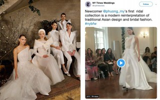 BST váy cưới PHUONG MY xuất hiện trên hàng loạt báo Mỹ sau New York Fashion Week Bridal