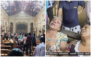 Hiện trường tan hoang, đẫm máu sau một loạt vụ nổ xảy ra ở Sri Lanka khiến ít nhất 160 người thiệt mạng đúng ngày lễ Phục Sinh
