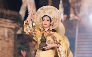 Hoa hậu Đỗ Mỹ Linh đẹp huyền bí, nổi bật nhất Lễ hội Trầm hương