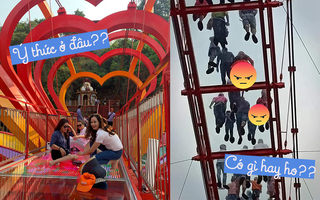 Khách du lịch lo sợ vì bị chụp lén từ dưới lên khi đi ngang cầu kính Mộc Châu