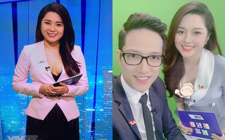 Sau sự cố lộ nội y trên sóng truyền hình, BTV Diệu Linh khéo léo dùng sticker che ngực khi chụp chung với Chí Nhân