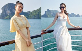 Giữa biển xanh cát trắng, 2 nàng Hậu Thùy Dung, Trúc Diễm khoe nhan sắc đỉnh cao sau hơn 10 năm đăng quang
