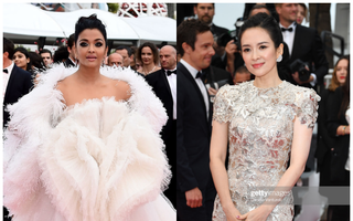 Thảm đỏ Cannes ngày thứ 7: Hoa hậu đẹp nhất thế giới khoác cả "chăn lông" vẫn bị Chương Tử Di ăn mặc đơn giản lấn át