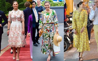 Có một vị Công chúa Hoàng gia rất thích diện đồ họa tiết, thậm chí trong chuyến thăm Việt Nam không ngày nào không mặc