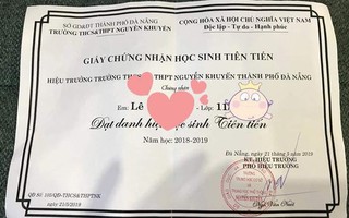 Chứng nhận học sinh tiên tiến giống tờ rao vặt